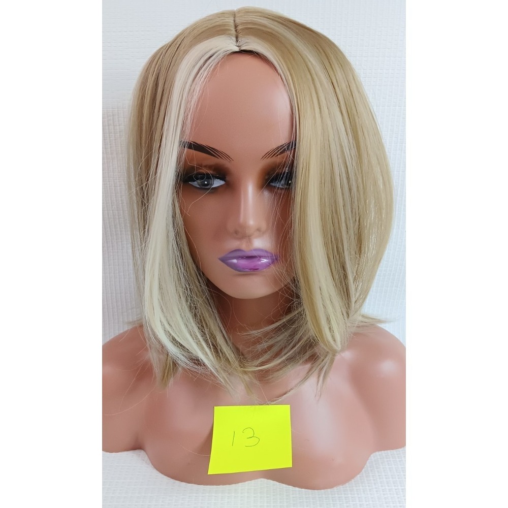 Women‎ breathable net Cap synthetic Highlights shoulder length Straight 16" wig - Picture 3 of 9